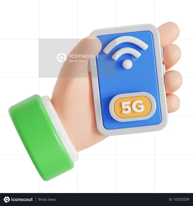 5Gスマートフォン  3D Icon