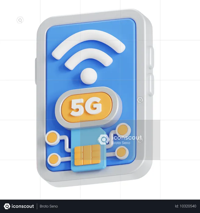 5g 스마트폰  3D Icon