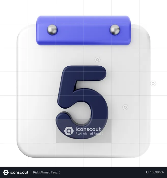 5th Calendar  3D Icon