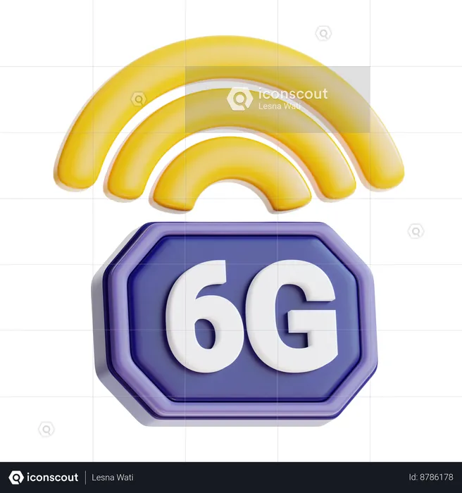 6 G Network  3D Icon