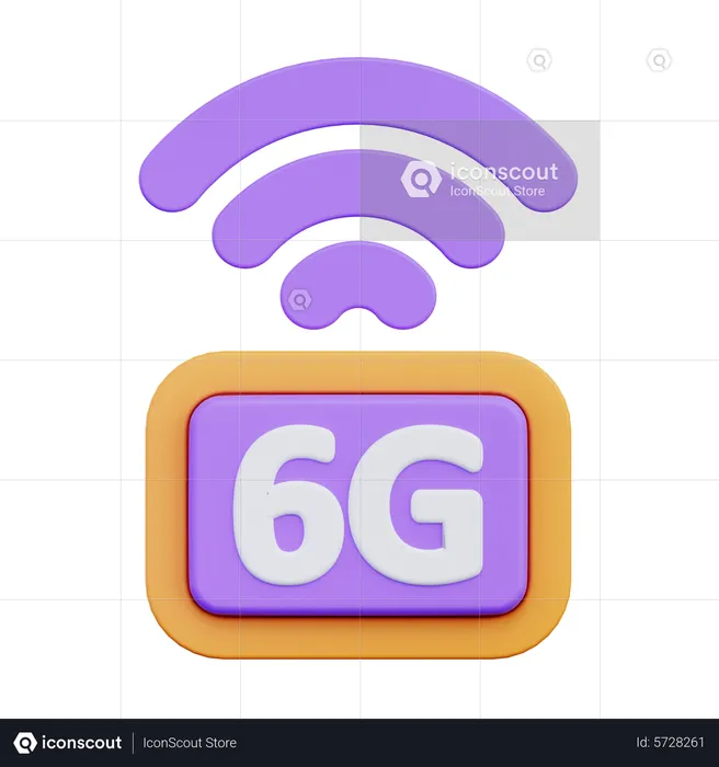 6 G Network  3D Icon