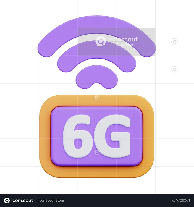 6 G Network  3D Icon