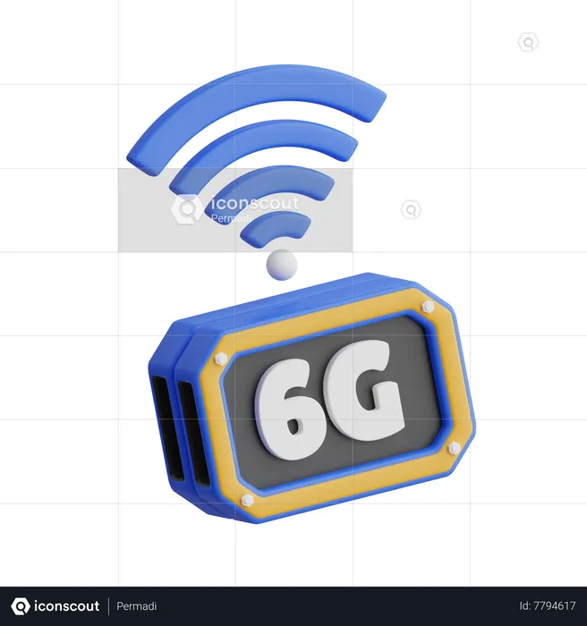 6 G Network  3D Icon