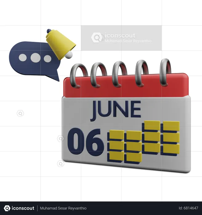 6 june  3D Icon