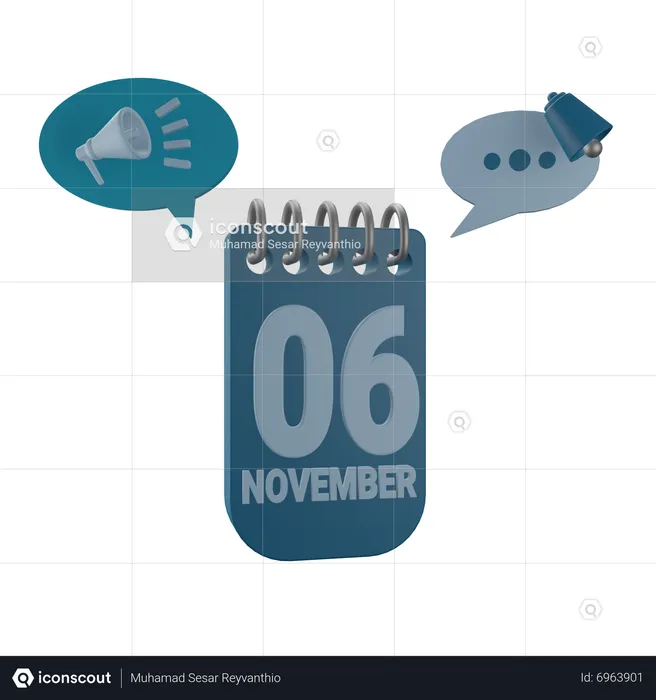 6 November  3D Icon