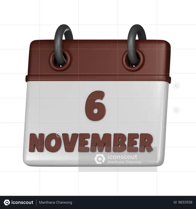 6 de noviembre  3D Icon