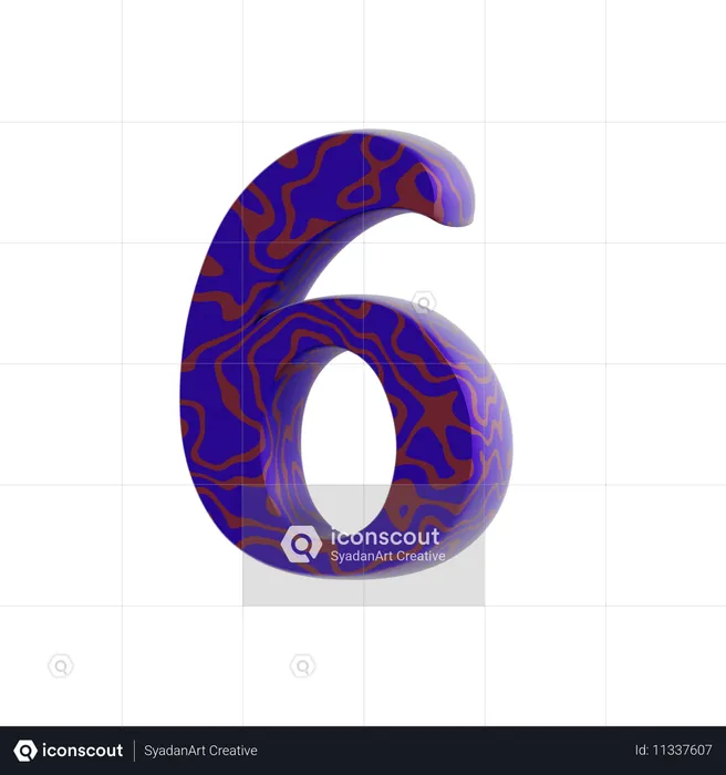 6 Number  3D Icon