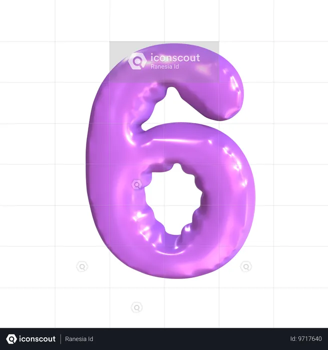 6 numéro  3D Icon