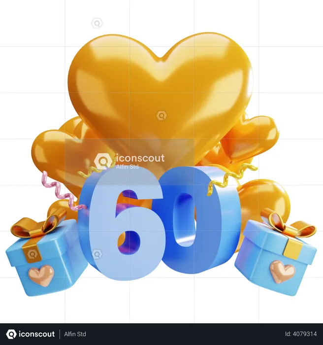 60 aniversario  3D Illustration