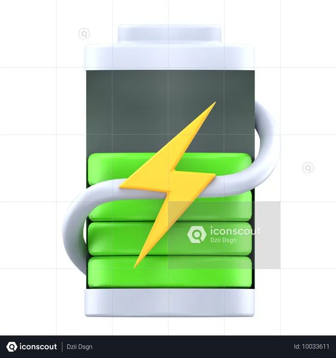 60% battery charging  3D Icon