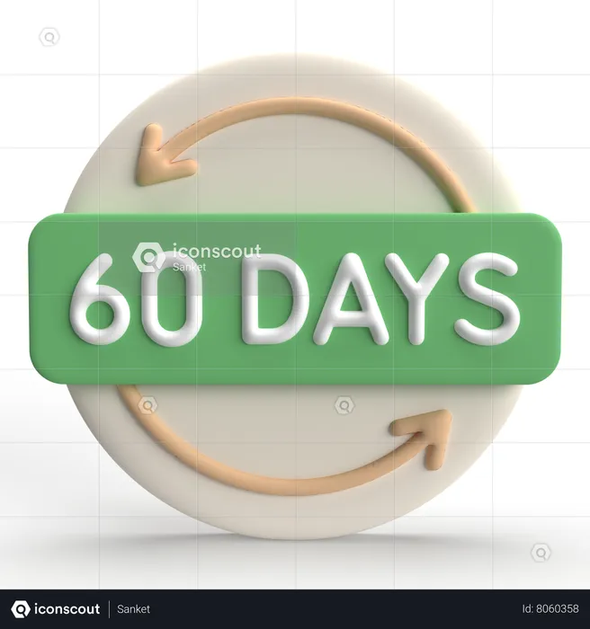 Reembolso de 60 días  3D Icon