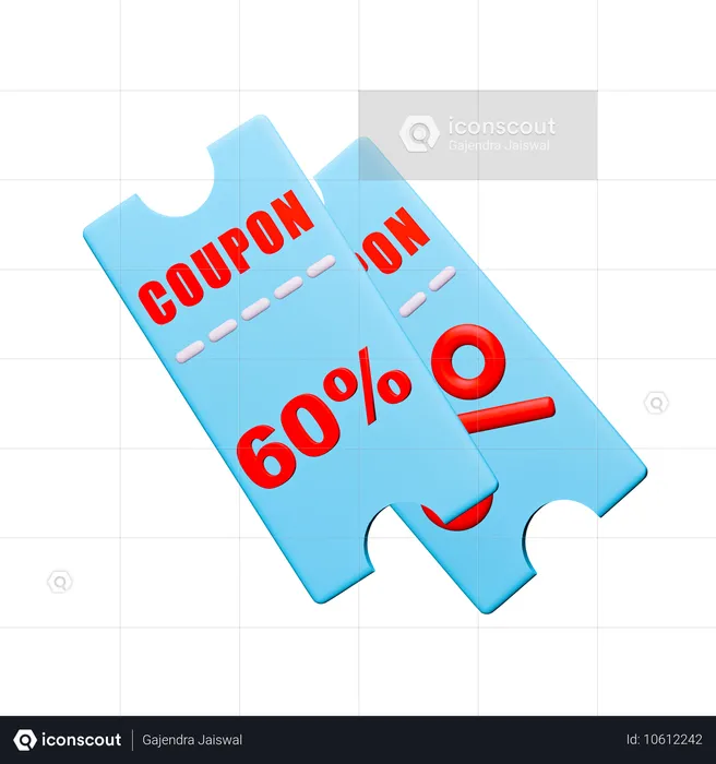 60%割引クーポン  3D Icon