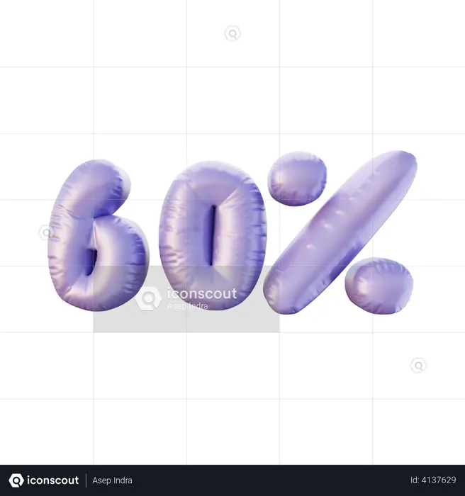 60 Percent  3D Illustration