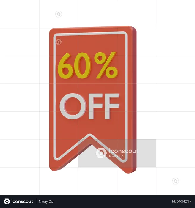 60 percent discount  3D Icon