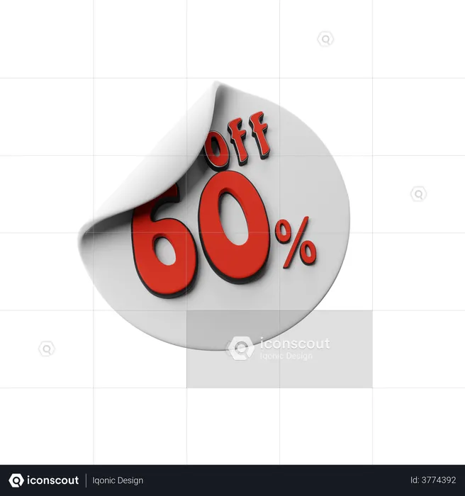 60 Percent Off  3D Illustration
