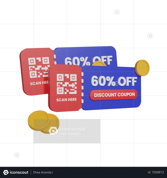 60 Percent Off Discount  3D Icon