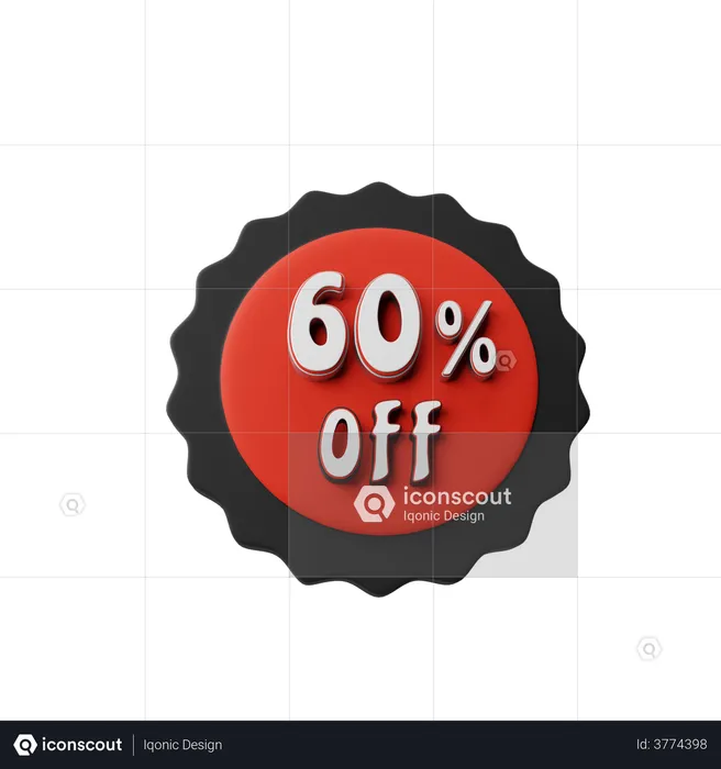 60 Percent Sale  3D Illustration