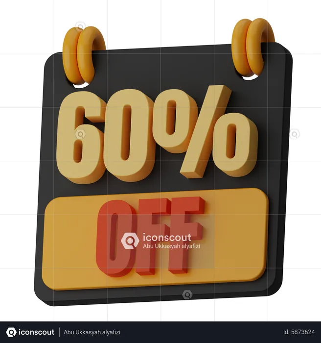60 Percentage Off  3D Icon
