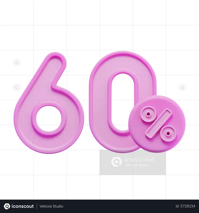 60 por cento  3D Icon