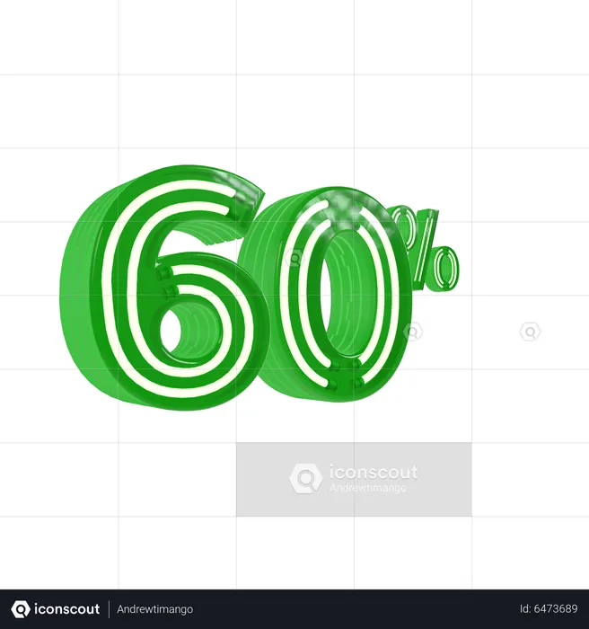 60 pour cent de réduction  3D Icon