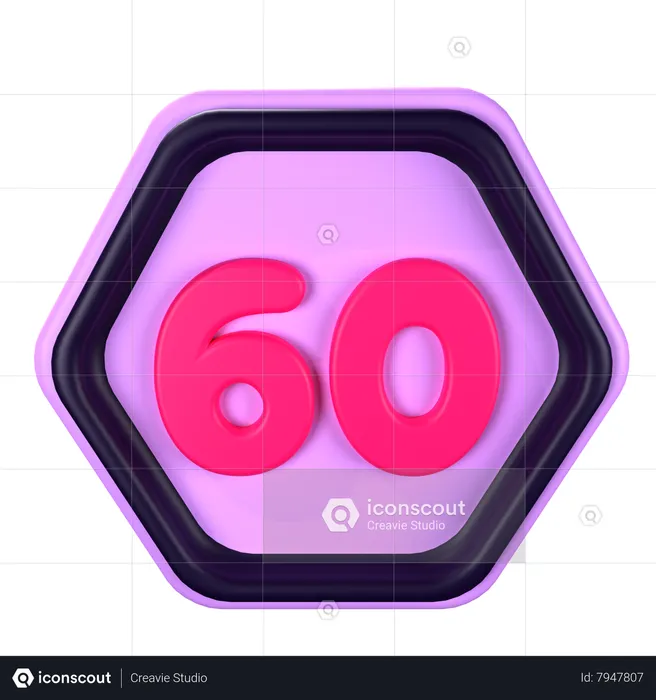 60 velocidades  3D Icon