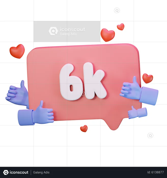 6k amor como seguidores  3D Icon