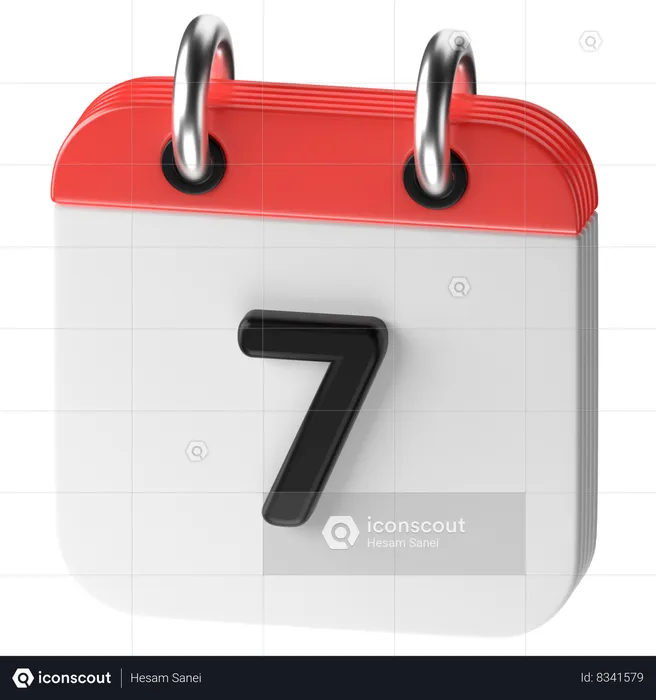 7 Date  3D Icon