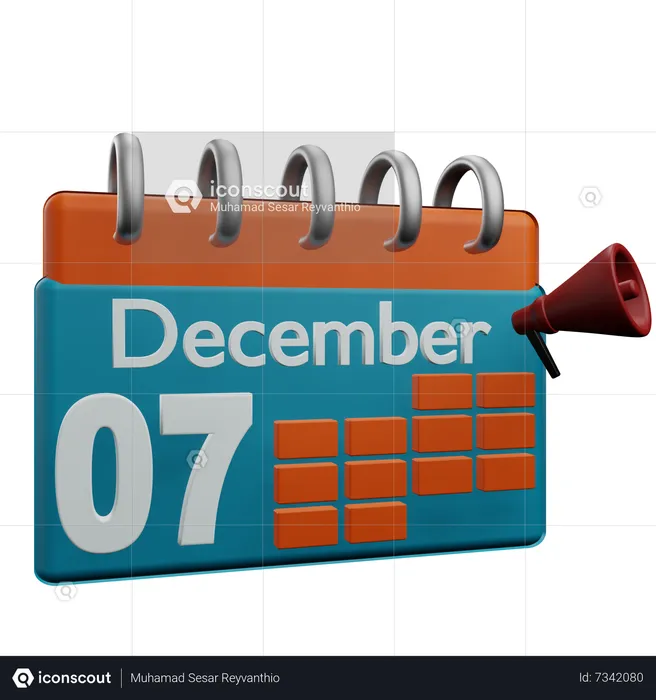 7 December  3D Icon