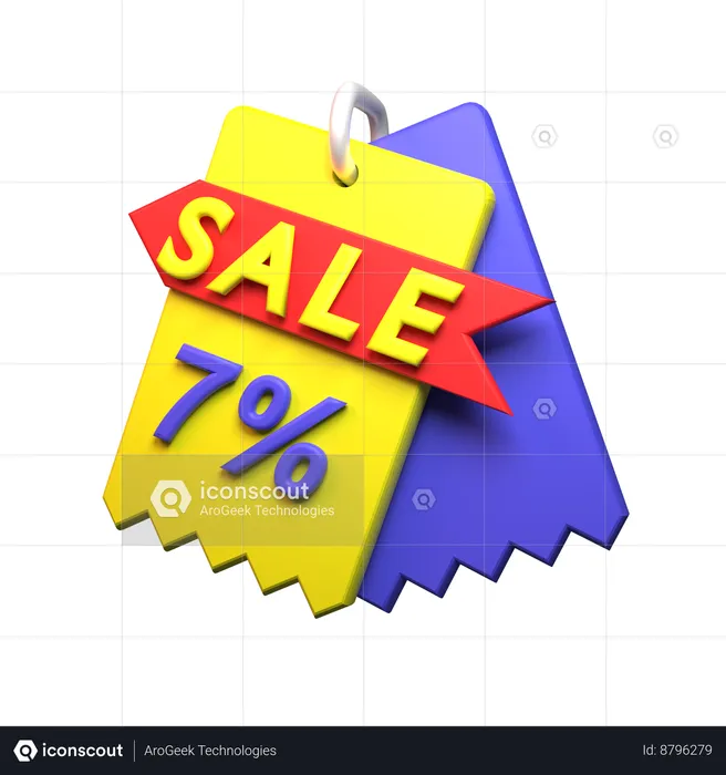 7% Discount  3D Icon