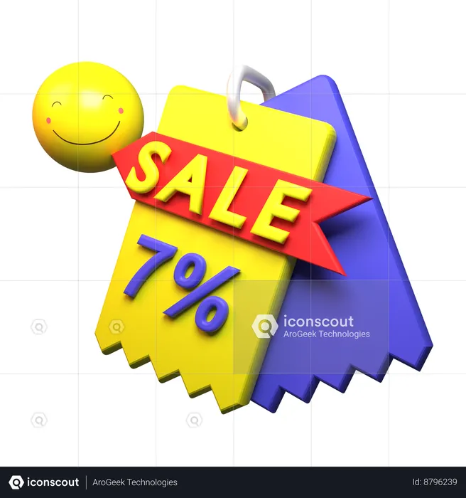 7% Discount  3D Icon