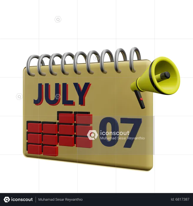 7 july  3D Icon