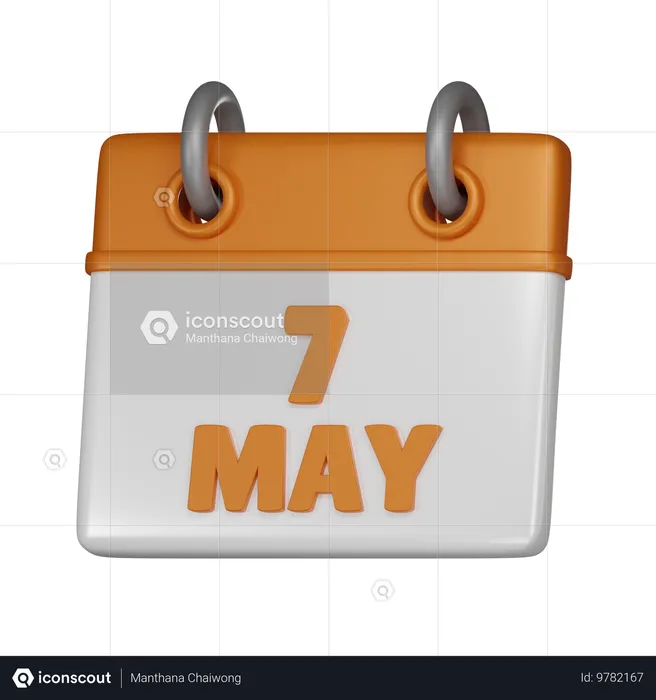 7 de mayo  3D Icon