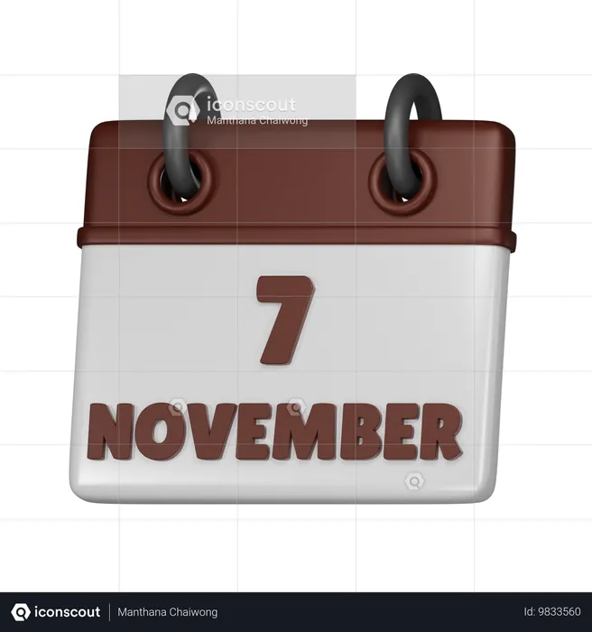 7 November  3D Icon