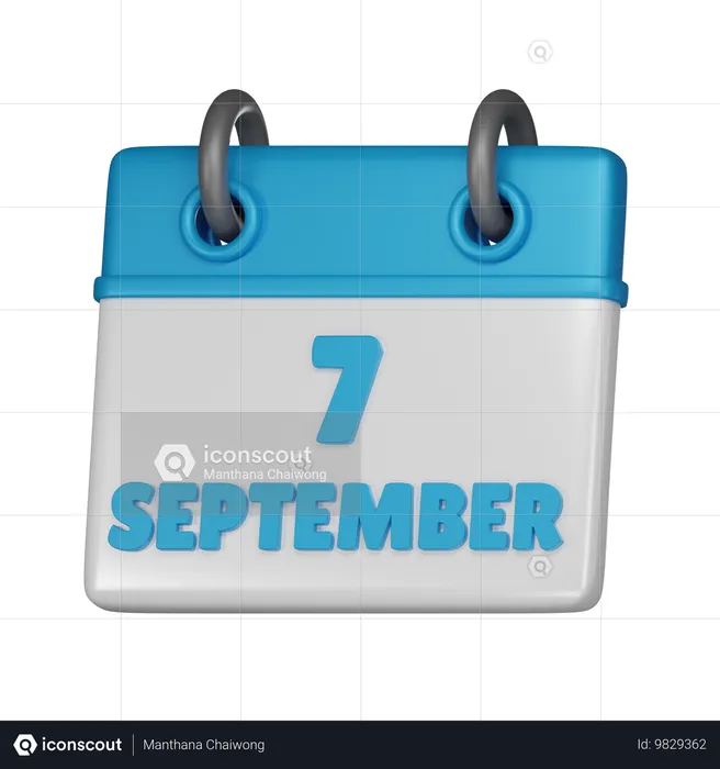 7. September  3D Icon