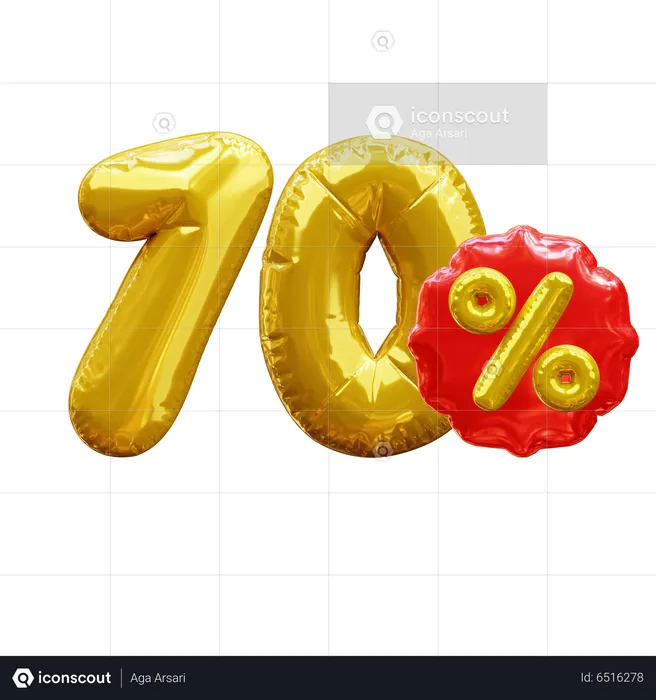 70 percent  3D Icon