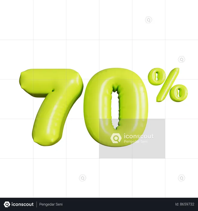 70 Percent Discount  3D Icon