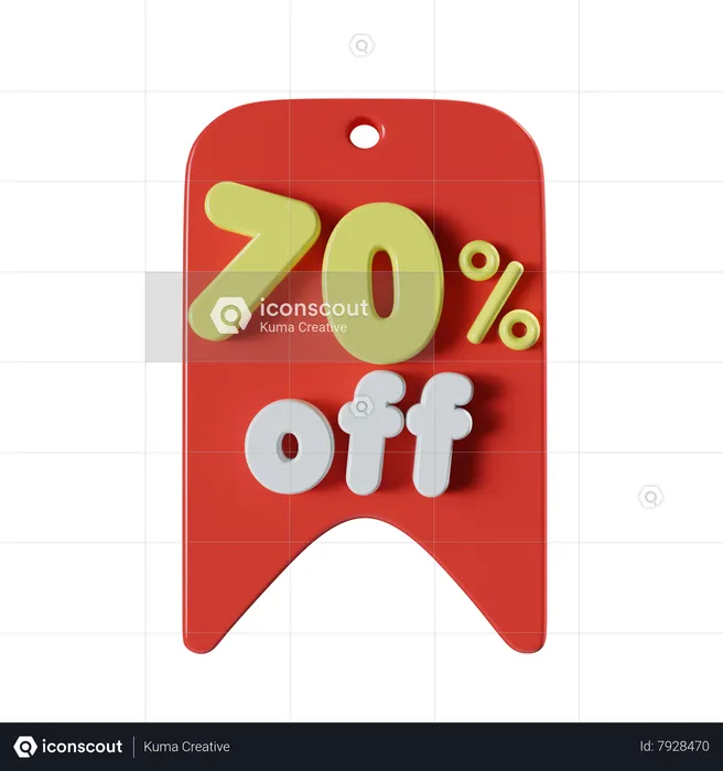 70 Percent Off  3D Icon