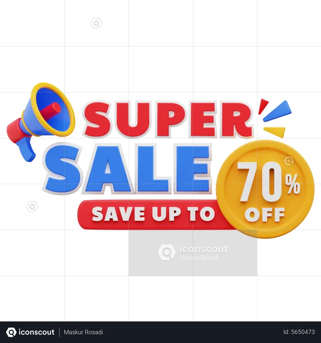 70 Percent Super Sale  3D Sticker