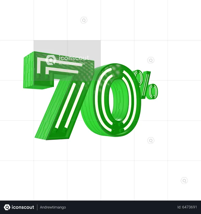 70 por ciento de descuento  3D Icon