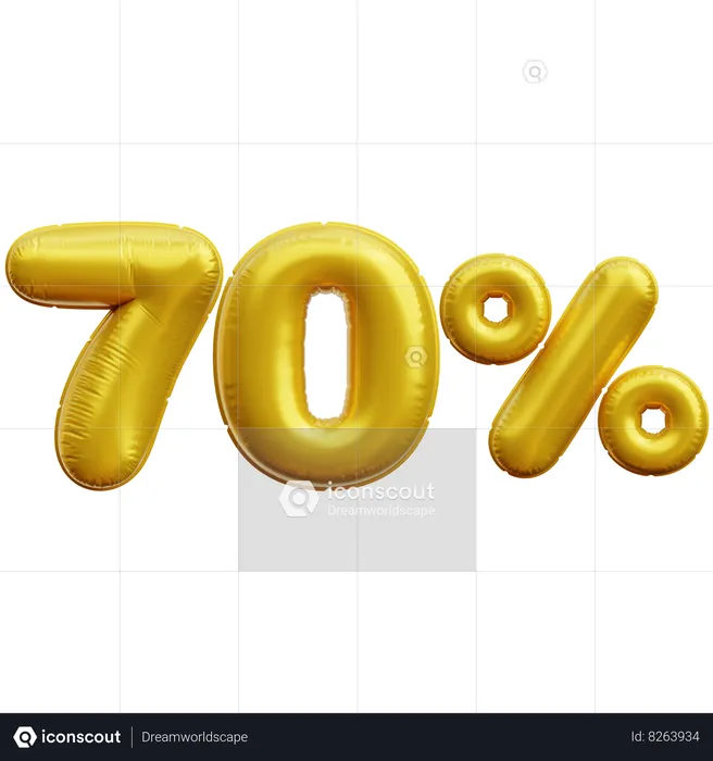 70 por ciento  3D Icon