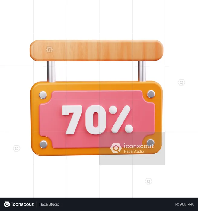 70 pour cent de réduction  3D Icon