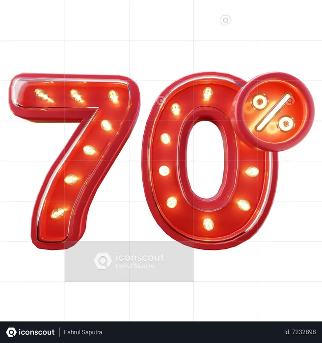 Venda com desconto de 70%  3D Icon