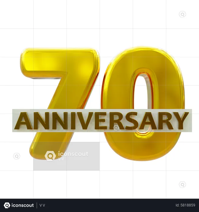 70 Year Anniversary  3D Icon