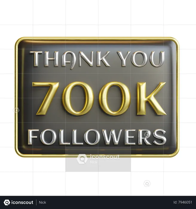 700 mil seguidores  3D Icon