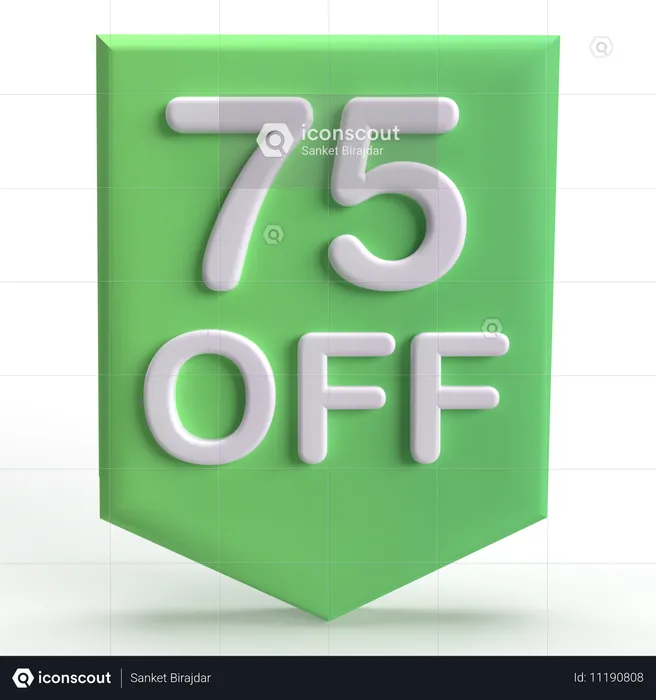 75 pour cent de réduction  3D Icon