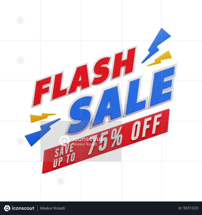 75 Percent Flash Sale  3D Sticker