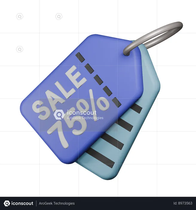 75% Sale Tag  3D Icon