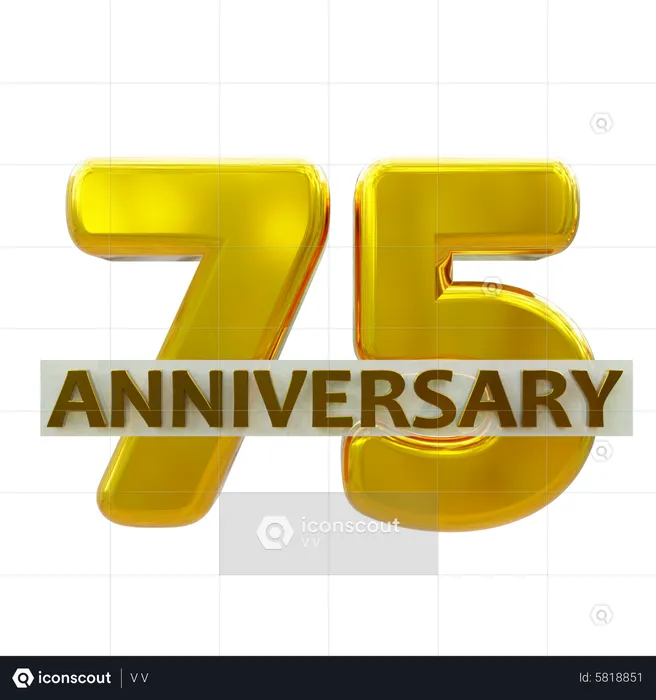 75 Year Anniversary  3D Icon