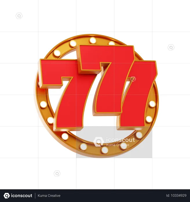 777 Number  3D Icon