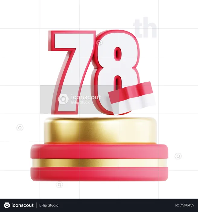 78. Jahrestag  3D Icon